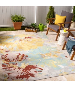 Livabliss Intense ITS2300 Yellow Ice Blue Area Rug 8 ft. 2 in. X 11 ft. 6 in. Rectangle