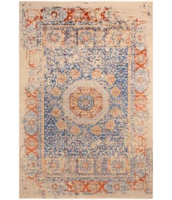 Surya Ivorine IVR1001 Navy Burnt Orange Area Rug 6 ft. X 9 ft. Rectangle