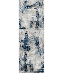 Livabliss Jolie JLO2300 Dark Blue Beige Area Rug 2 ft. 7 in. X 10 ft. Runner