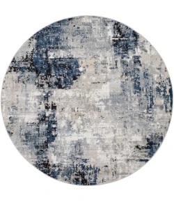 Livabliss Jolie JLO2300 Dark Blue Beige Area Rug 6 ft. 7 in. Round Round
