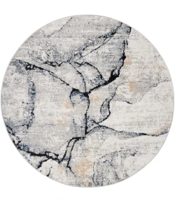 Livabliss Jolie JLO2316 Medium Gray Tan Area Rug 6 ft. 7 in. Round