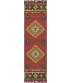 Livabliss Jewel Tone JT1033 Dark Red Navy Area Rug 3 ft. X 12 ft. Runner