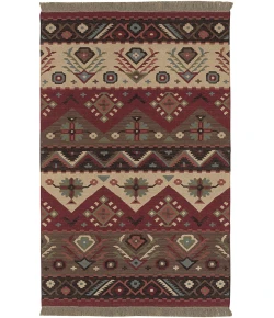 Livabliss Jewel Tone JT8 Khaki Dark Red Area Rug 3 ft. 6 in. X 5 ft. 6 in. Rectangle