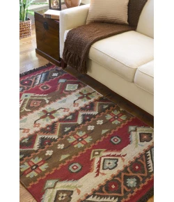 Livabliss Jewel Tone JT8 Khaki Dark Red Area Rug 3 ft. 6 in. X 5 ft. 6 in. Rectangle