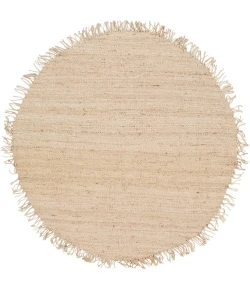 Livabliss Jute JUITE Cream Area Rug 10 ft. Round