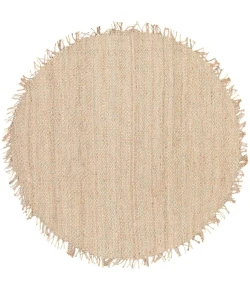 Livabliss Jute Bleached JUITE Cream Area Rug 8 ft. Round