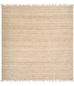 Livabliss Jute Bleached JUITE Cream Area Rug 8 ft. Square