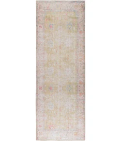 Livabliss Kemer KMR2305 Grass Green Light Pink Area Rug 2 ft. 7 in. X 7 ft. 3 in. Runner