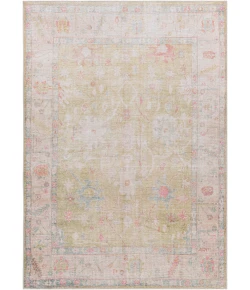 Livabliss Kemer KMR2305 Grass Green Light Pink Area Rug 6 ft. 7 in. X 9 ft. Rectangle