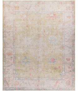 Livabliss Kemer KMR2305 Grass Green Light Pink Area Rug 7 ft. 6 in. X 9 ft. 6 in. Rectangle