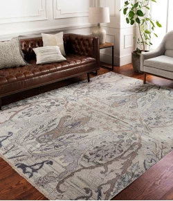 Surya Kushal KUS2302 Silver Gray White Area Rug 2 ft. X 3 ft. Rectangle