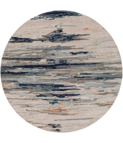 Surya Kavita KVT2302 Medium Gray Ink Blue Area Rug 12 ft. Round Round