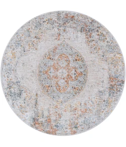 Livabliss Laila LAA2307 Brick Red Teal Area Rug 6 ft. 7 in. Round