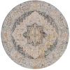 Livabliss Laila LAA2313 Teal Brick Red Area Rug 6 ft. 7 in. Round