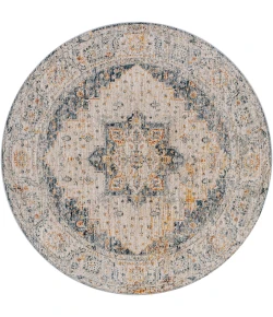 Livabliss Laila LAA2313 Teal Brick Red Area Rug 6 ft. 7 in. Round