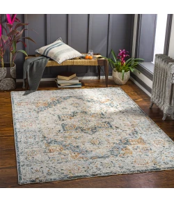 Livabliss Laila LAA2313 Teal Brick Red Area Rug 6 ft. 7 in. Round