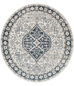 Livabliss Lavadora LVR2324 Black Ink Blue Area Rug 6 ft. 7 in. Round
