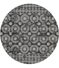 Livabliss Lavadora LVR2325 Black Gray Area Rug 6 ft. 7 in. Round