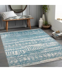 Livabliss Lavadora LVR2332 Blue Gray Area Rug 6 ft. 7 in. Round