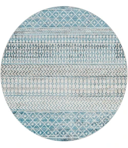 Livabliss Lavadora LVR2334 Ink Blue Black Area Rug 6 ft. 7 in. Round