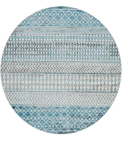Livabliss Lavadora LVR2335 Ink Blue Black Area Rug 6 ft. 7 in. Round