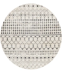 Livabliss Lavadora LVR2336 Black Gray Area Rug 6 ft. 7 in. Round