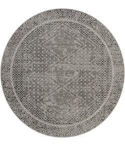 Livabliss Lavadora LVR2342 Black Gray Area Rug 6 ft. 7 in. Round