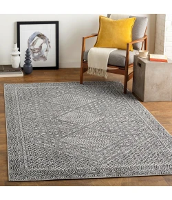 Livabliss Lavadora LVR2342 Black Gray Area Rug 6 ft. 7 in. Round