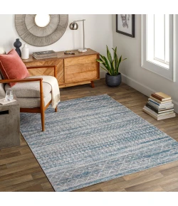 Livabliss Lavadora LVR2344 Blue Gray Area Rug 6 ft. 7 in. Round Round