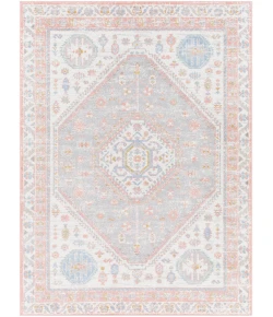 Livabliss Lavadora LVR2348 Ivory Plum Area Rug 6 ft. 7 in. Round Round