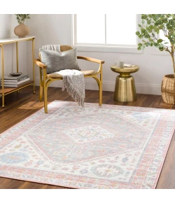 Livabliss Lavadora LVR2348 Ivory Plum Area Rug 6 ft. 7 in. Round Round