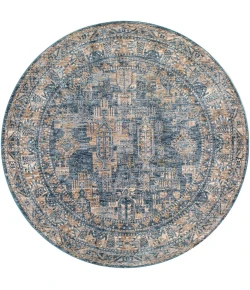Livabliss Mirabel MBE2301 Navy Denim Area Rug 5 ft. 3 in. Round