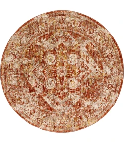 Livabliss Mirabel MBE2304 Peach Burnt Orange Area Rug 5 ft. 3 in. Round