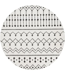 Livabliss Moroccan Shag MCS2309 Black Charcoal Area Rug 5 ft. 3 in. Round