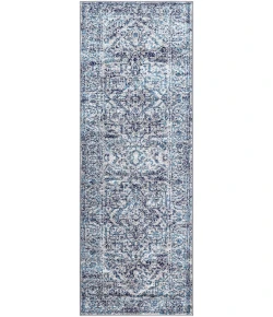 Livabliss Monte Carlo MNC2301 Navy White Area Rug 2 ft. 7 in. X 7 ft. 3 in. Runner