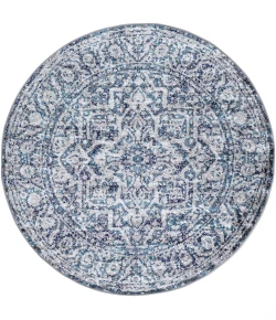 Livabliss Monte Carlo MNC2301 Navy White Area Rug 5 ft. 3 in. Round
