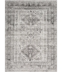 Livabliss Monte Carlo MNC2314 Light Gray White Area Rug 5 ft. 3 in. Round