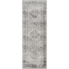 Livabliss Monte Carlo MNC2314 Light Gray White Area Rug 2 ft. 7 in. X 16 ft. Runner