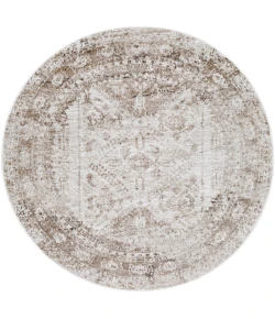 Livabliss Monte Carlo MNC2342 Cream Light Brown Area Rug 5 ft. 3 in. Round Round
