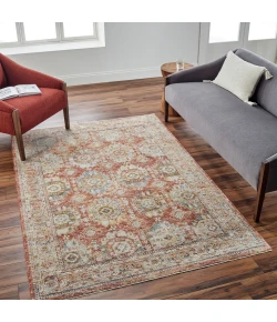 Livabliss Mona Lisa MNI2305 Light Sage Brick Red Area Rug 6 ft. 7 in. Round Round