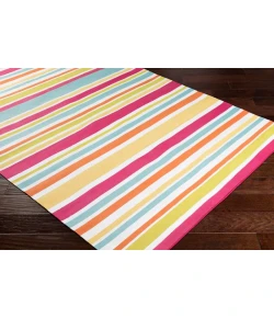 Surya Maritime MTM1010 Bright Pink White Area Rug 2 ft. X 3 ft. Rectangle