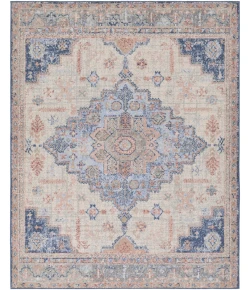Livabliss Murat MUT2318 Bright Blue Beige Area Rug 6 ft. 7 in. X 9 ft. Rectangle