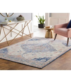 Livabliss Murat MUT2318 Bright Blue Beige Area Rug 6 ft. 7 in. X 9 ft. Rectangle