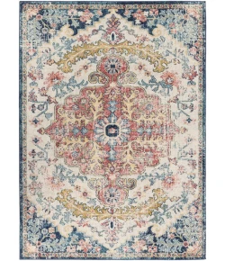 Livabliss Murat MUT2321 Sky Blue Garnet Area Rug 5 ft. 3 in. Round