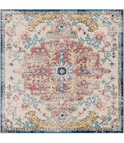 Livabliss Murat MUT2321 Sky Blue Garnet Area Rug 5 ft. 3 in. Square