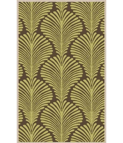 Surya Nantes NAN8004 Lime Dark Brown Area Rug 5 ft. X 8 ft. Rectangle