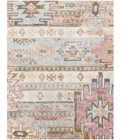 Livabliss New Mexico NWM2311 Light Gray Burnt Orange Area Rug 7 ft. 10 in. Round