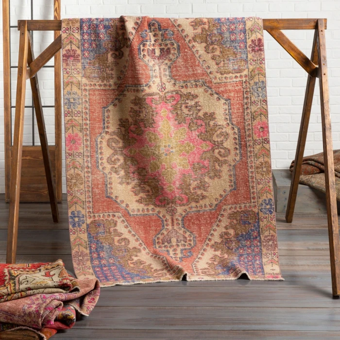 Surya Antique One of a Kind Rust OOAK-1088 4 ft. 2 in. X 6 ft. 8 in. Rect. Rug