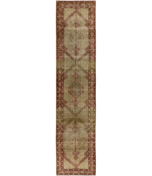 Surya Antique One of a Kind Olive OOAK-1244 2 ft. 11 in. X 12 ft. 7 in. Rect. Rug