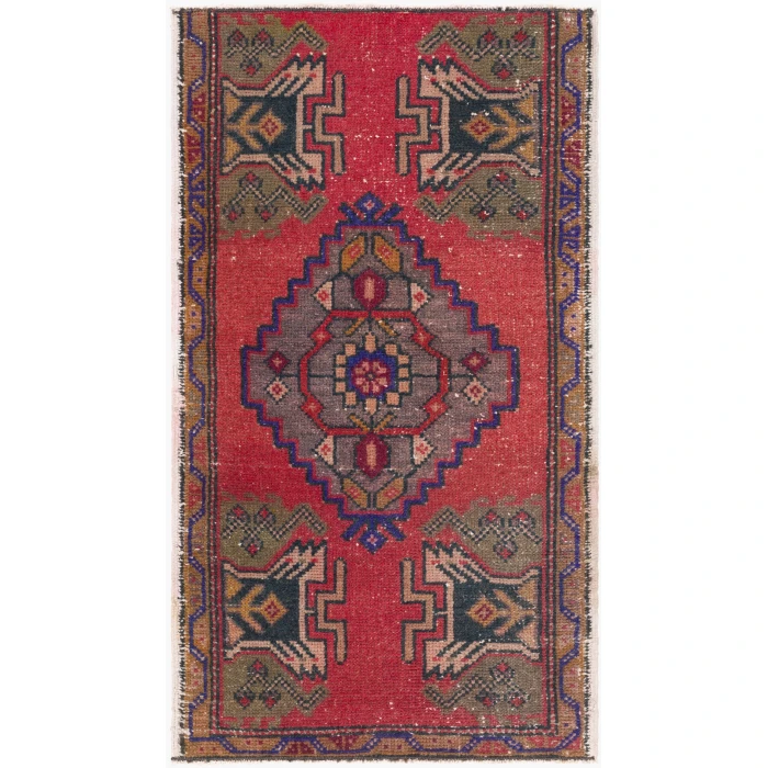 Surya Antique One of a Kind Crimson OOAK-1434 1ft.9in. x 3ft. Rect. Rug